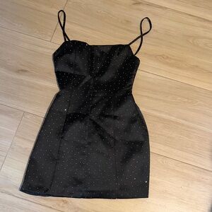 Zara Black Mini Dress with Dotted Detail